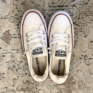 White Converse All Star Size 6.5 Slightly Worn Sold As Is